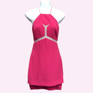 Three Floor Revolve fuchsia crepe lined mini dress XXS